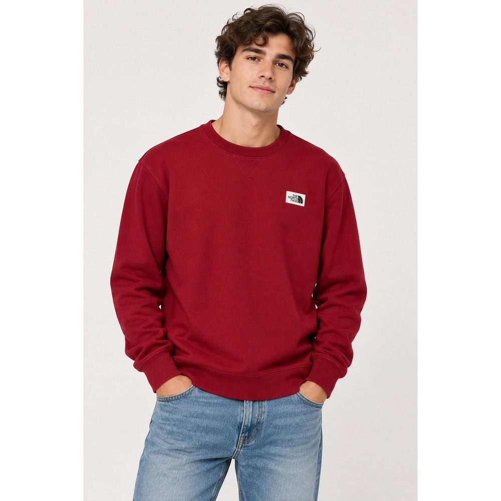 The North Face Mens Heritage Patch Crewneck Sweatshirt Red XL NF0A7UNL